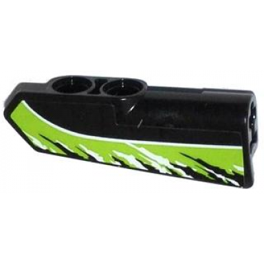 black technic panel fairing 22 very small smooth side a with black and white splatters on lime background pattern sticker - set 42021