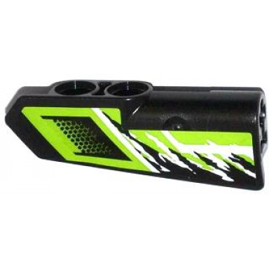 black technic panel fairing 22 very small smooth side a with air intake and black and white splatters pattern sticker - set 42021