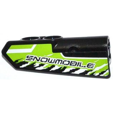 black technic panel fairing 22 very small smooth side a with snowmobile and black and white splatters pattern sticker - set 42021