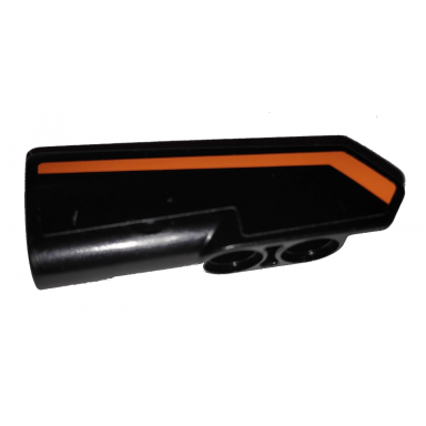 black technic panel fairing 22 very small smooth side a with orange stripe on black background pattern sticker - set 42038