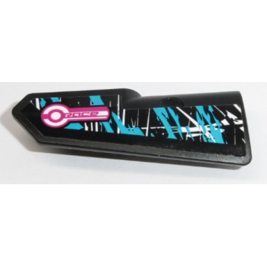 black technic panel fairing 22 very small smooth side a with race blue and white splotches pattern sticker - set 42095