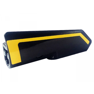 black technic panel fairing 22 very small smooth side a with bent yellow stripe pattern sticker - set 42094