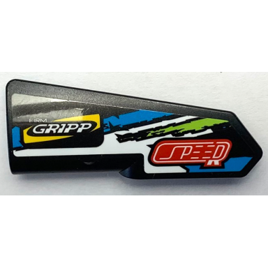black technic panel fairing 22 very small smooth side a with speed firm gripp and blue lime and white stripes pattern sticker - set 42103