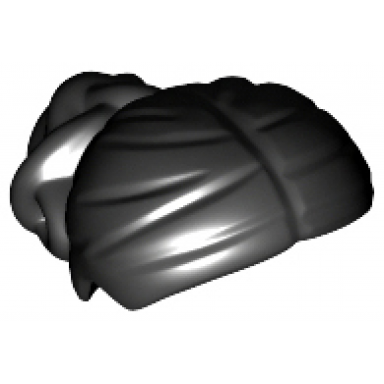 black minifigure hair female with elaborate knot bun