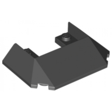black wedge 6 x 4 cutout train roof with 5 large bottom tubes