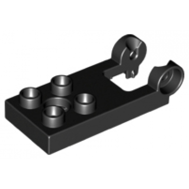 black duplo plate 2 x 3 with 4 studs and hinge