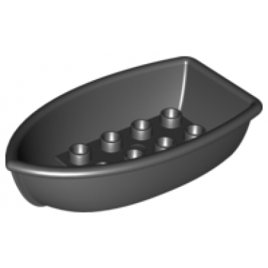black duplo boat with 8 studs