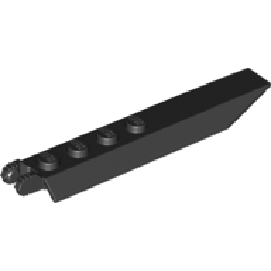 black hinge plate 1 x 8 with angled side extensions squared plate underside