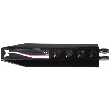 hinge plate 1 x 8 with angled side extensions squared plate underside with butterfly ribbon and 2 white dots pattern sticker - set 41036