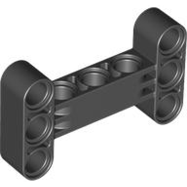 black technic liftarm modified h-shape thick 3 x 5 perpendicular