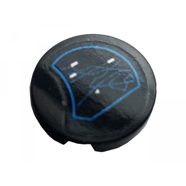 black tile round 2 x 2 with bottom stud holder with gps navigation map pattern sticker - set 42083