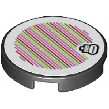 black tile round 2 x 2 with bottom stud holder with super mario scanner code spike pattern sticker - set 71413