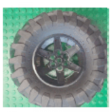 black wheel 56mm d x 34mm technic racing medium 6 pin holes with black tire 107 x 44r 15038 23798
