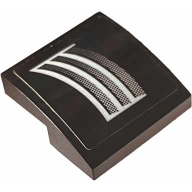 black slope curved 2 x 2 x 2 3 with chevrolet camaro air vents pattern model right side sticker - set 75874