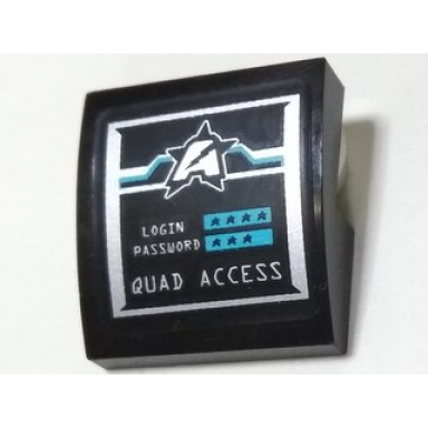 black slope curved 2 x 2 x 2 3 with silver ultra agents logo and quad access pattern sticker - set 70165