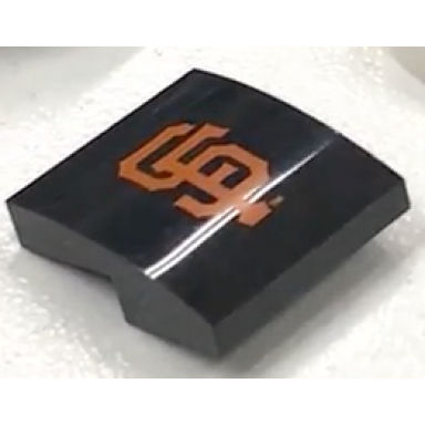 black slope curved 2 x 2 x 2 3 with san francisco giants logo pattern