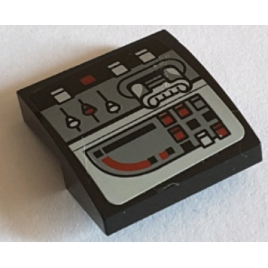 black slope curved 2 x 2 x 2 3 with control panel pattern model left side sticker - set 75060