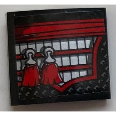 black slope curved 2 x 2 x 2 3 with red sash silver and red armor and 2 red tassels pattern model right side sticker - set 70669