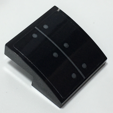 black slope curved 2 x 2 x 2 3 with dark bluish gray line and rivets pattern sticker - set 70917
