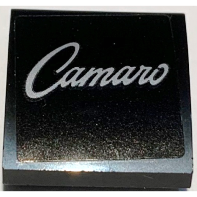 black slope curved 2 x 2 x 2 3 with silver camaro pattern sticker - set 10304
