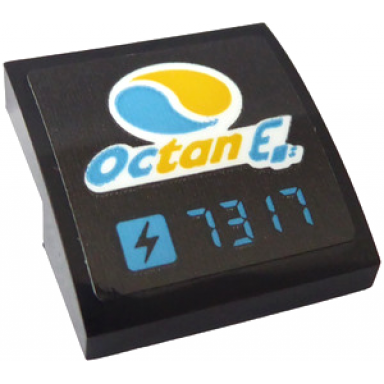 black slope curved 2 x 2 x 2 3 with dark azure and yellow octane logo and 7317 electricity price pattern sticker - set 60257