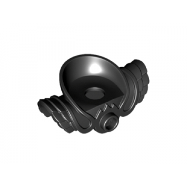 black minifigure armor shoulder pads with neck protection front stud and 2 back studs