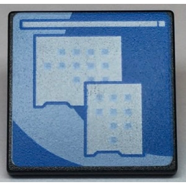 black road sign 2 x 2 square with open o clip with light blue curved center stripe and small squares pattern computer screen