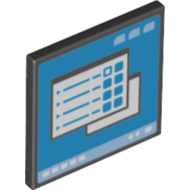 black road sign 2 x 2 square with open o clip with 2 open windows on computer screen pattern