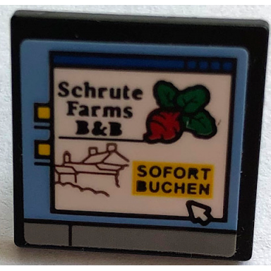 black road sign 2 x 2 square with open o clip with computer screen schrute farms b b sofort buchen and mouse cursor pattern sticker - set 21336