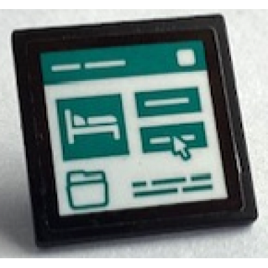 black road sign 2 x 2 square with open o clip with dark turquoise folder bed and mouse cursor on white computer screen pattern sticker - set 60380