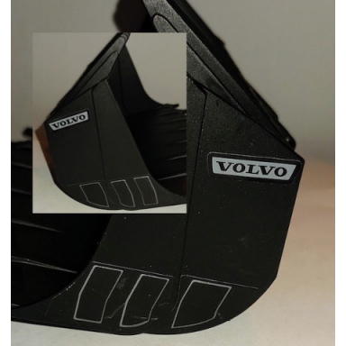 technic digger bucket 15 x 23 with volvo logo and metal plates pattern on both sides stickers - set 42030