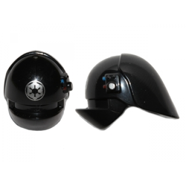 black minifigure headgear helmet sw imperial gunner with silver sw imperial logo pattern