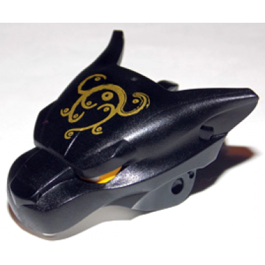 large figure head modified chima panther jaw upper with ornate gold pattern