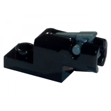 black projectile launcher 1 x 2 mini blaster shooter with dark bluish gray trigger 15403 15392