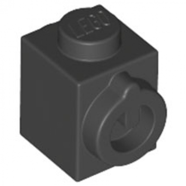 black brick modified 1 x 1 with stud on side and conductive element on opposite side appbrick
