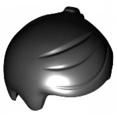 black minifigure hair short with 2 locks on left side