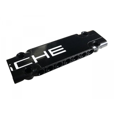 black technic panel plate 3 x 11 x 1 with white che on black background pattern sticker - set 42096