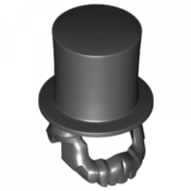 black minifigure headgear hat top hat large with beard