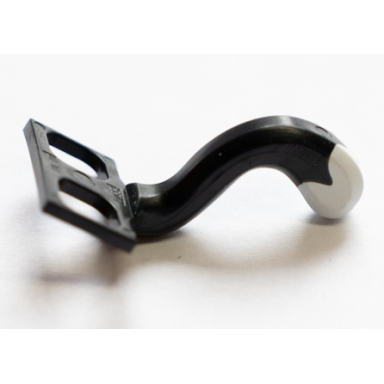 black minifigure costume tail cat with white tip pattern