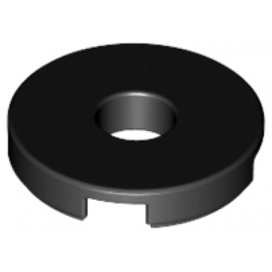 black tile round 2 x 2 with hole