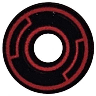 tile round 2 x 2 with hole with red concentric circles with insets pattern