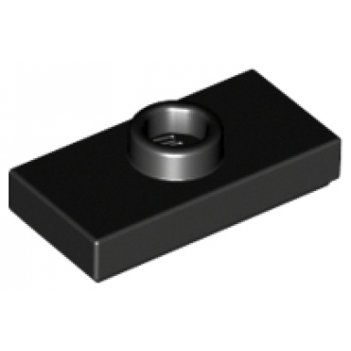 black plate modified 1 x 2 with 1 stud with groove and bottom stud holder jumper