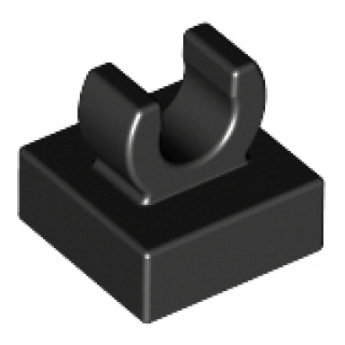 black tile modified 1 x 1 with open o clip