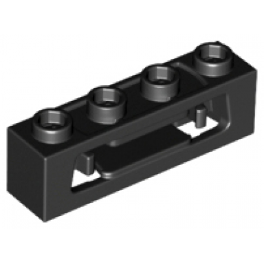 black projectile launcher 1 x 4 with inside clips disk shooter