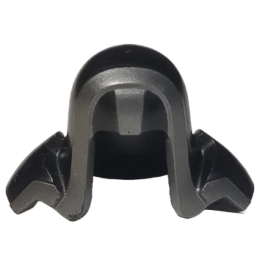black minifigure headgear hood with shoulder pads with pearl dark gray trim pattern