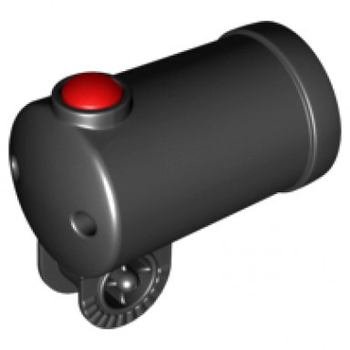 black duplo cannon shooting with axle hole red firing button and locking ring