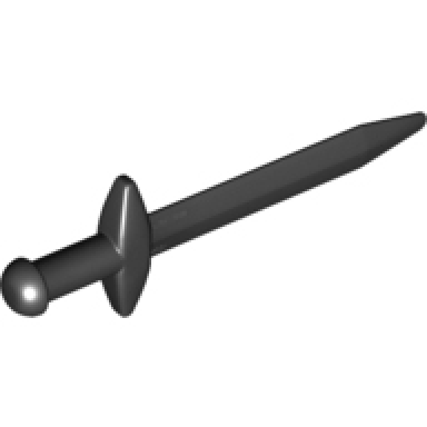 black minifigure weapon sword greatsword pointed with thick crossguard