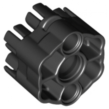 black projectile launcher part rapid shooter six barrel - angled barrels