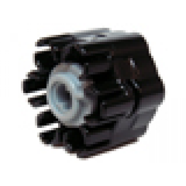 black projectile launcher part rapid shooter six barrel - angled barrels with light bluish gray trigger 18588 18587
