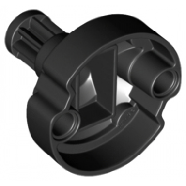 technic gear 8 tooth with pin holes and ninjago flywheel socket - short shaft